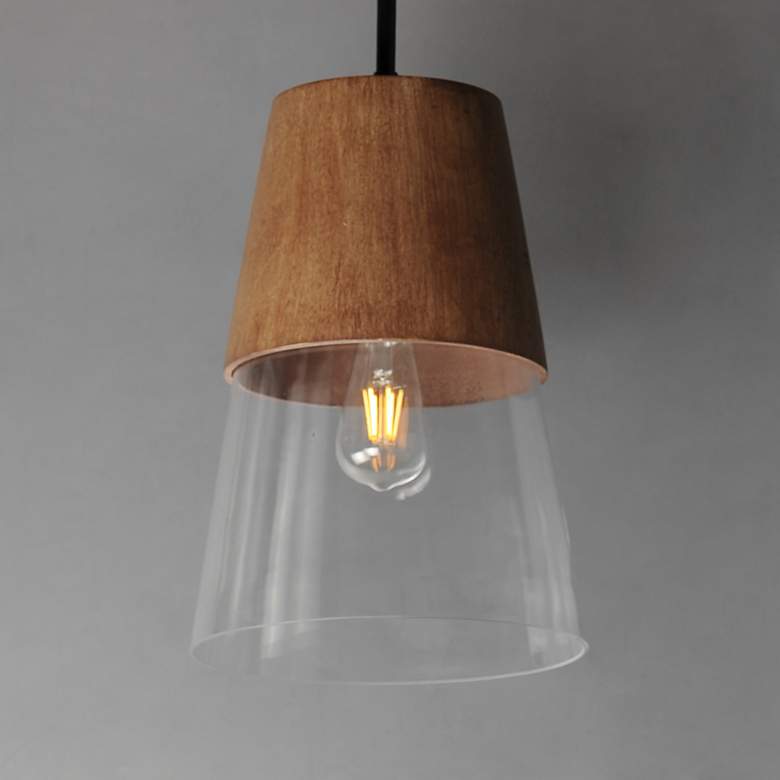Image 3 Maxim Carpenter 10" Wide Black and Walnut Mini Pendant more views