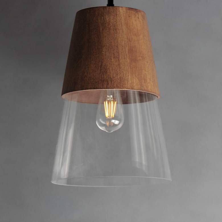 Image 4 Maxim Carpenter 10" Wide Black and Walnut Mini Pendant more views