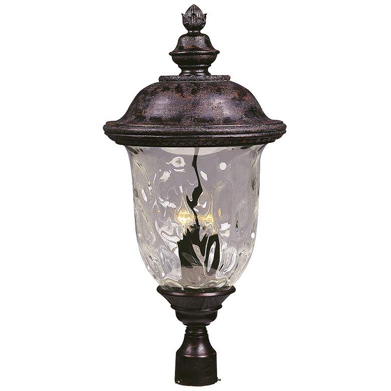 Image 1 Maxim Carriage House 29" Bronze and Water Glass Outdoor Post Light