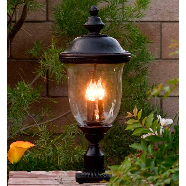 Image 1 Maxim Carriage House 29" Bronze and Water Glass Outdoor Post Light