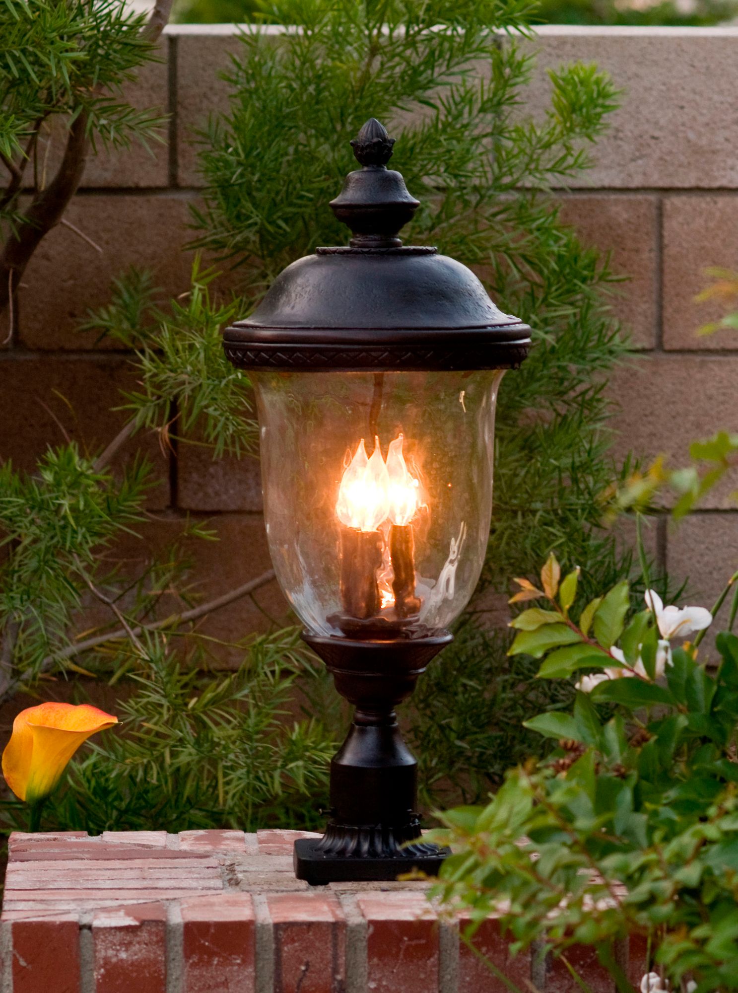 Maxim Carriage House 29" Bronze and Water Glass Outdoor Post Light