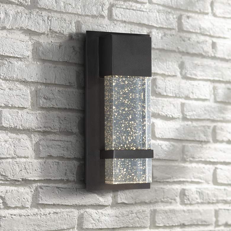 Image 1 Maxim Cascade 13 3/4"H Black Large LED Outdoor Wall Light