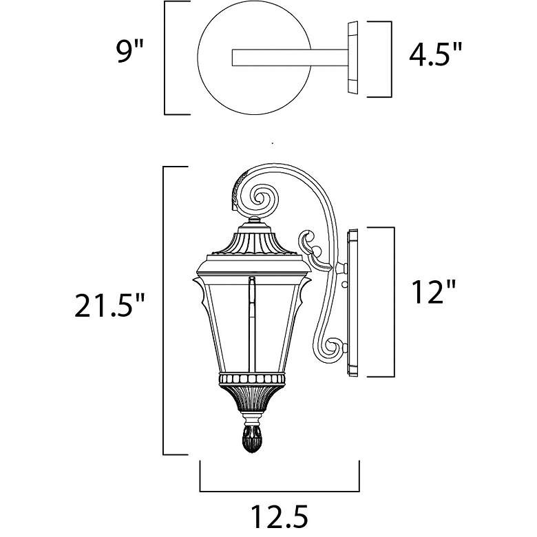 Image 3 Maxim Cascade 13 3/4"H Black Large LED Outdoor Wall Light more views