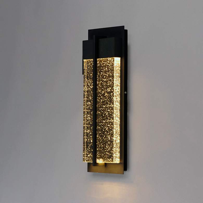 Image 1 Maxim Cascade 16" High Black LED Outdoor Wall Light