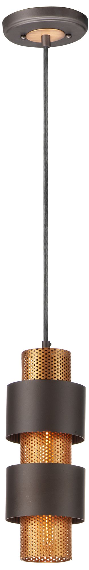 Image 2 Maxim Caspian 5.5" Wide 1-Light Bronze and Brass Modern Pendant Light