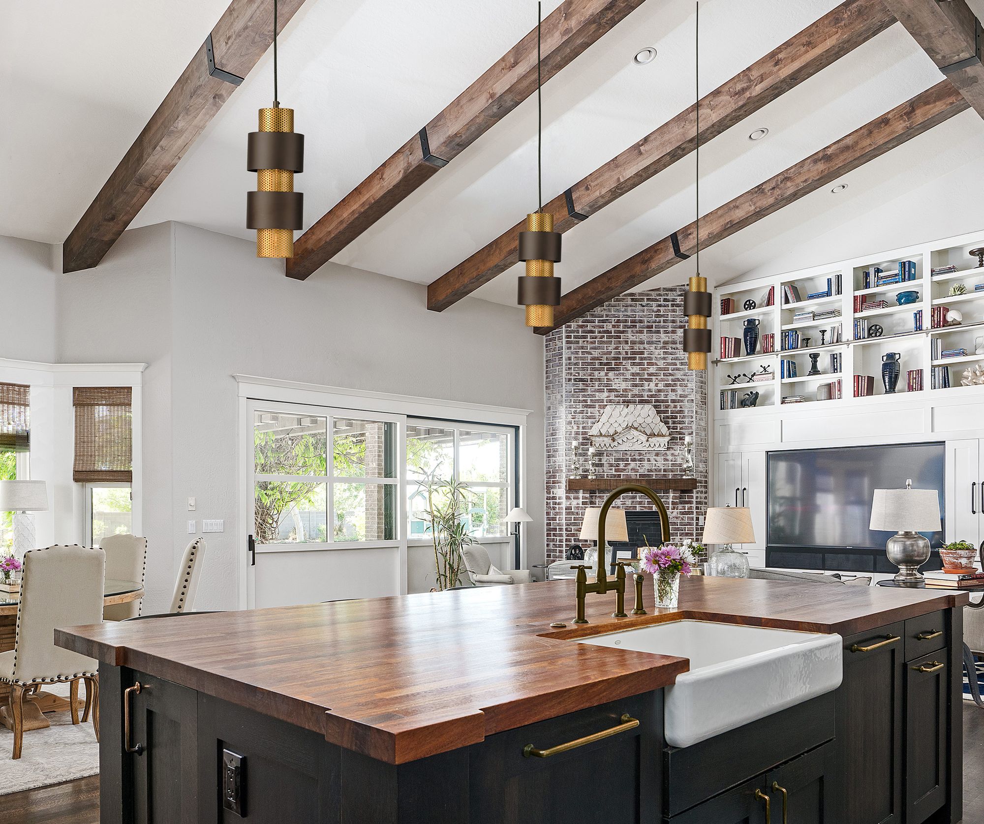 Image 3 Maxim Caspian 5.5" Wide 1-Light Bronze and Brass Modern Pendant Light more views