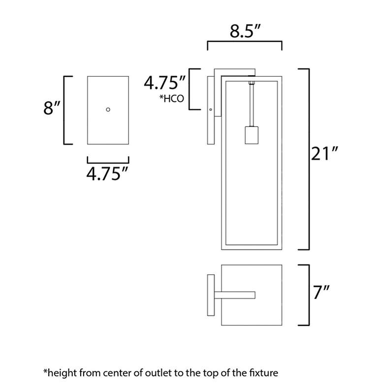 Image 5 Maxim Catalina 21 inch High Dark Bronze Rectangular Outdoor Wall Light more views