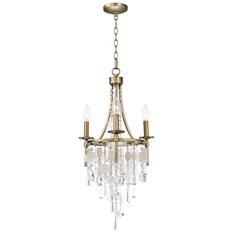 Image 1 Maxim Cebu 15" Wide Traditional Gold and Glass 3-Light Chandelier