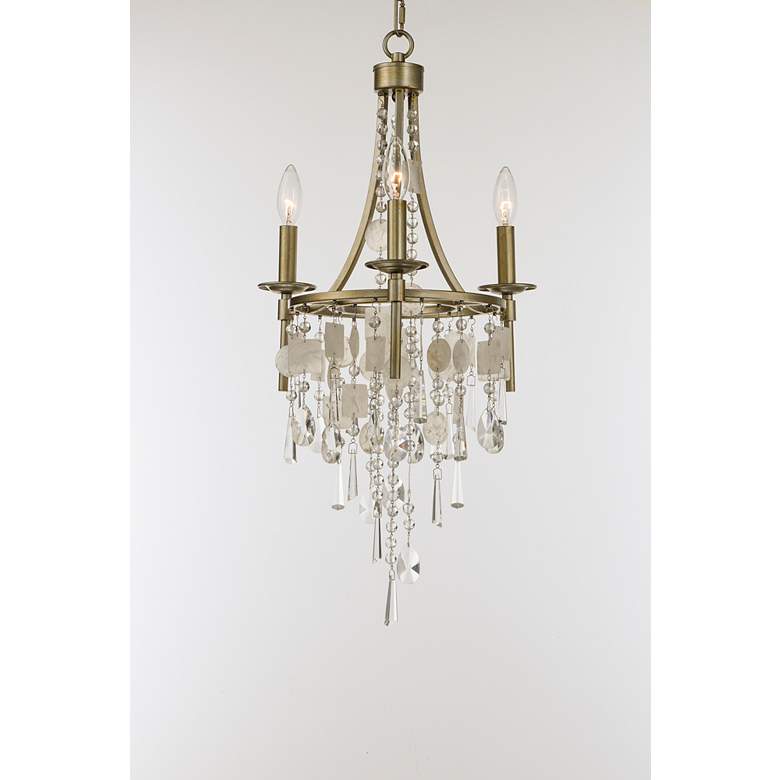 Image 2 Maxim Cebu 15" Wide Traditional Gold and Glass 3-Light Chandelier more views