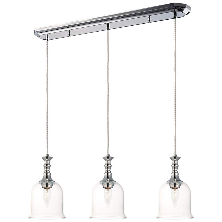 Image 1 Maxim Centennial 34.3 inch Wide Nickel 3-Light Modern Pendant Light