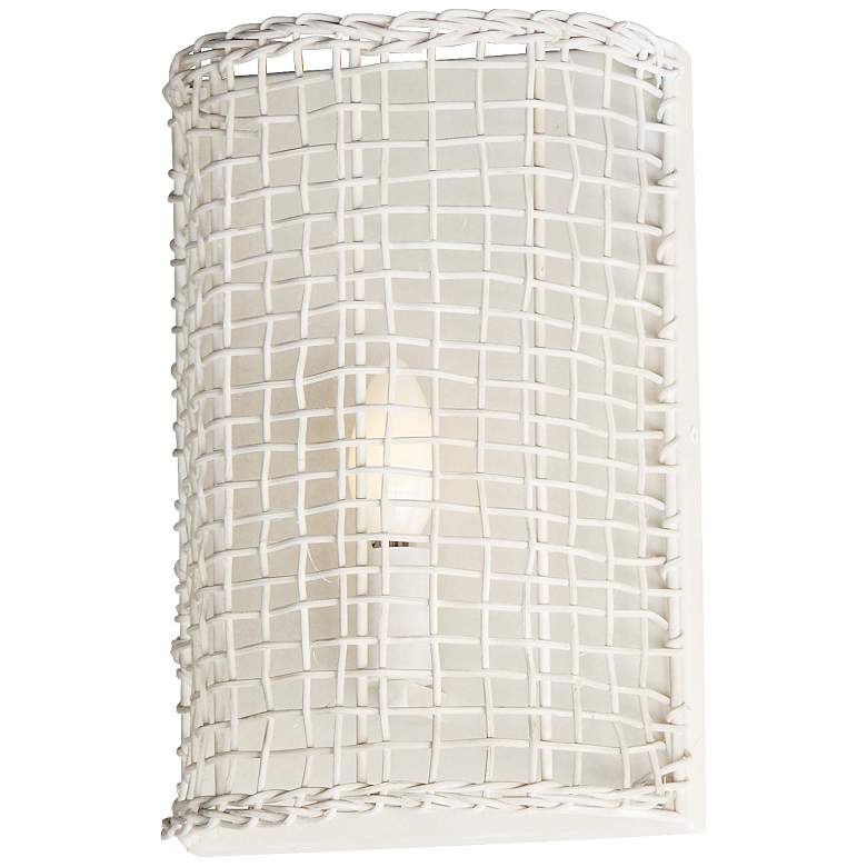 Image 1 Maxim Cestino 12 1/4" High Weathered White 1-Light Wall Sconce