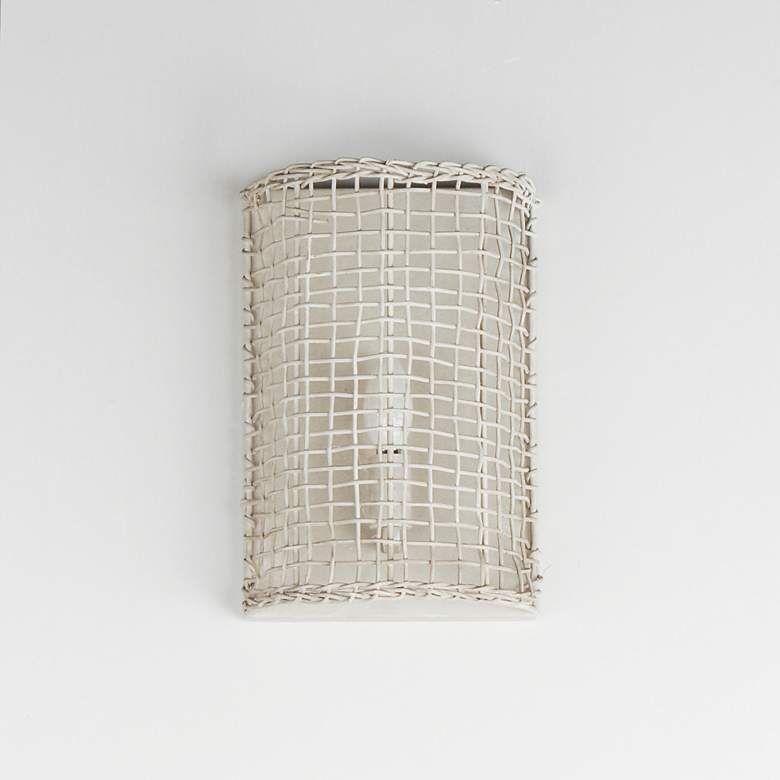 Image 2 Maxim Cestino 12 1/4" High Weathered White 1-Light Wall Sconce more views