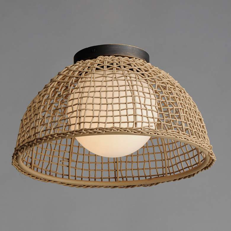 Image 1 Maxim Cestino 15 3/4" Wide Antique Bronze Ceiling Light