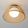 5_Maxim Cestino 15 3/4" Wide Antique Bronze Ceiling Light more views