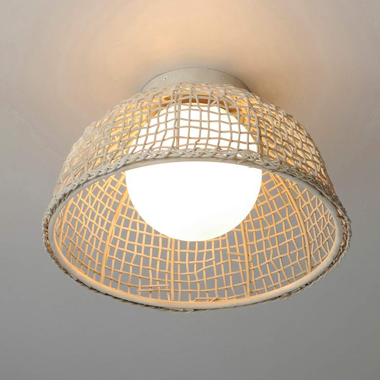 Image 5 Maxim Cestino 15 3/4" Wide Weathered White Ceiling Light more views