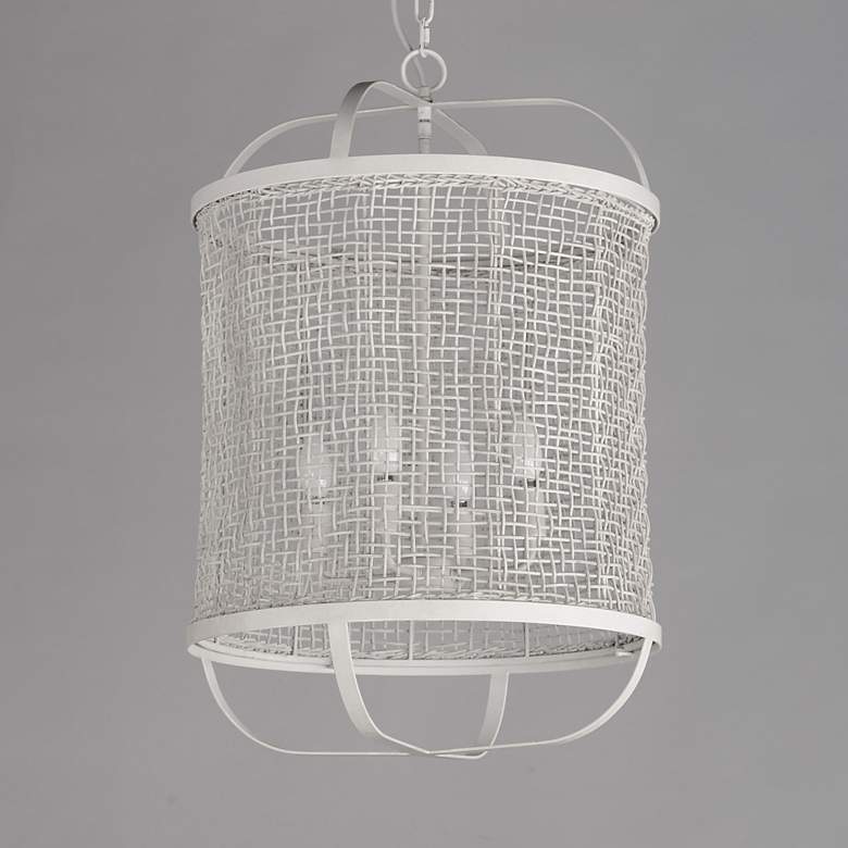 Image 2 Maxim Cestino 19" Wide Weathered White Pendant more views