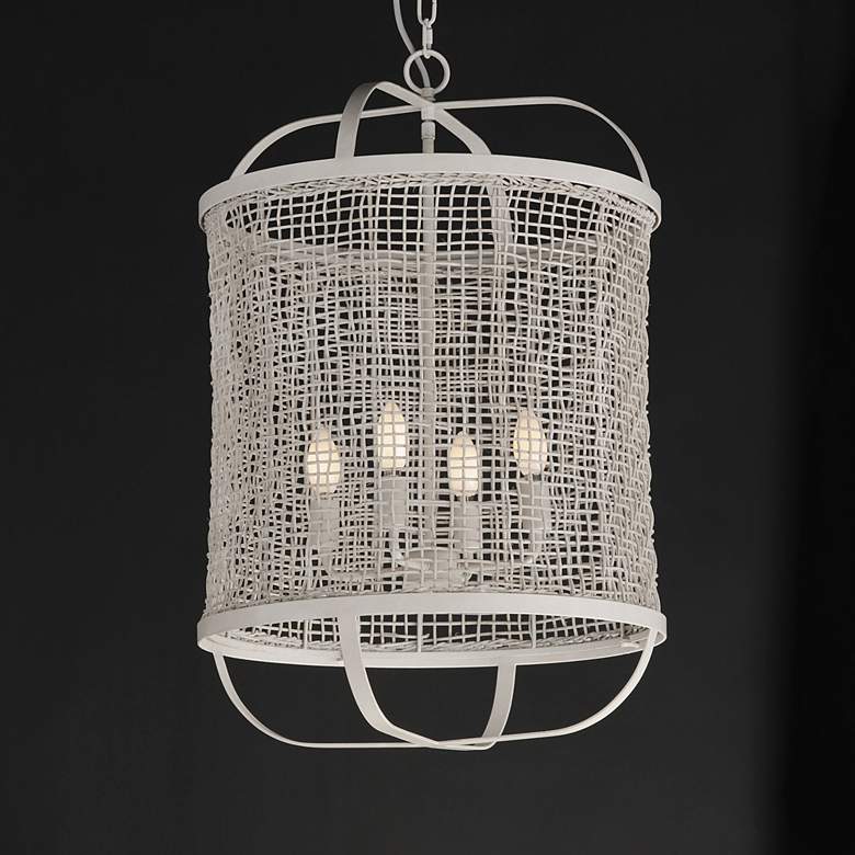 Image 3 Maxim Cestino 19" Wide Weathered White Pendant more views