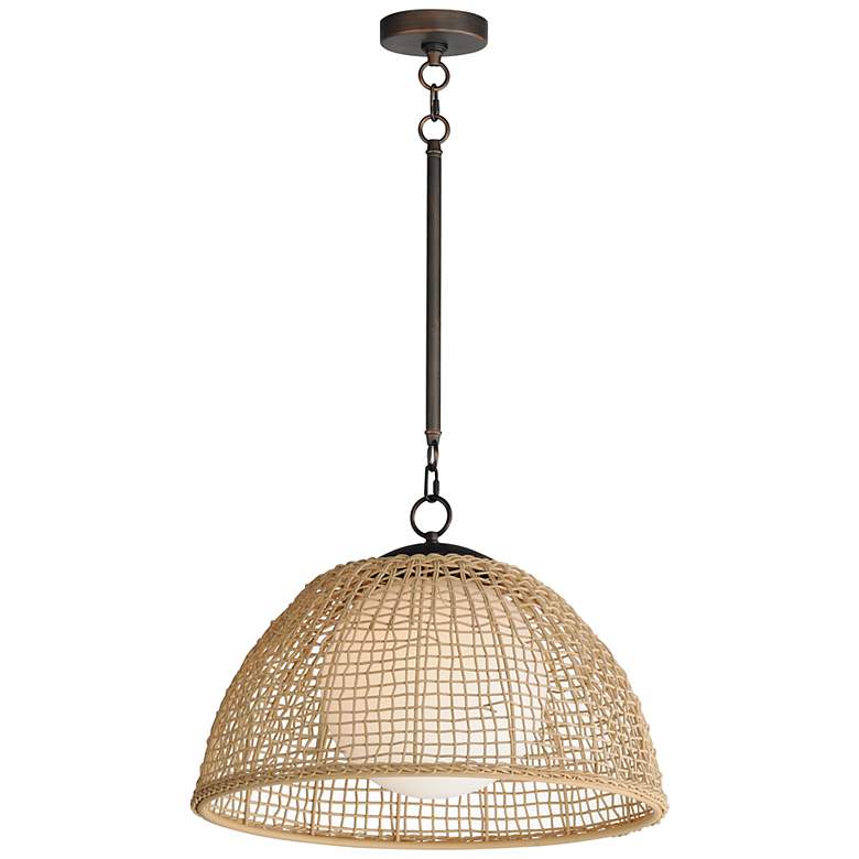 Image 1 Maxim Cestino 21" Wide Antique Bronze 1-Light Pendant