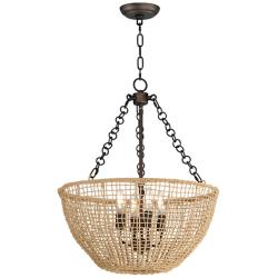 Maxim Cestino 21" Wide Antique Bronze 4-Light Pendant