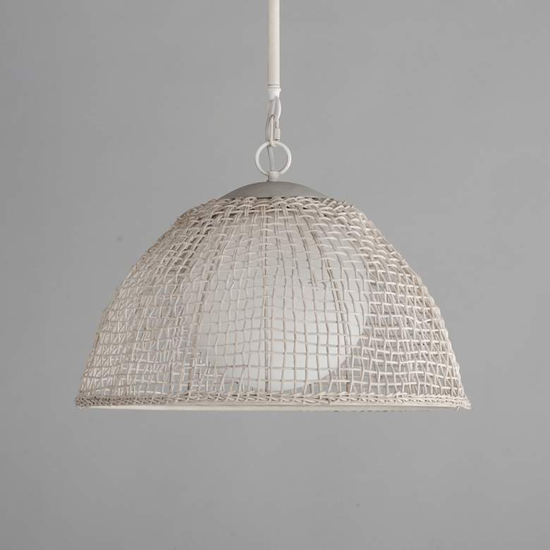 Image 2 Maxim Cestino 21" Wide Weathered White 1-Light Pendant more views