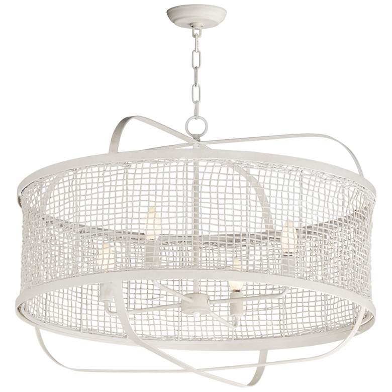 Image 1 Maxim Cestino 30" Weathered White Pendant