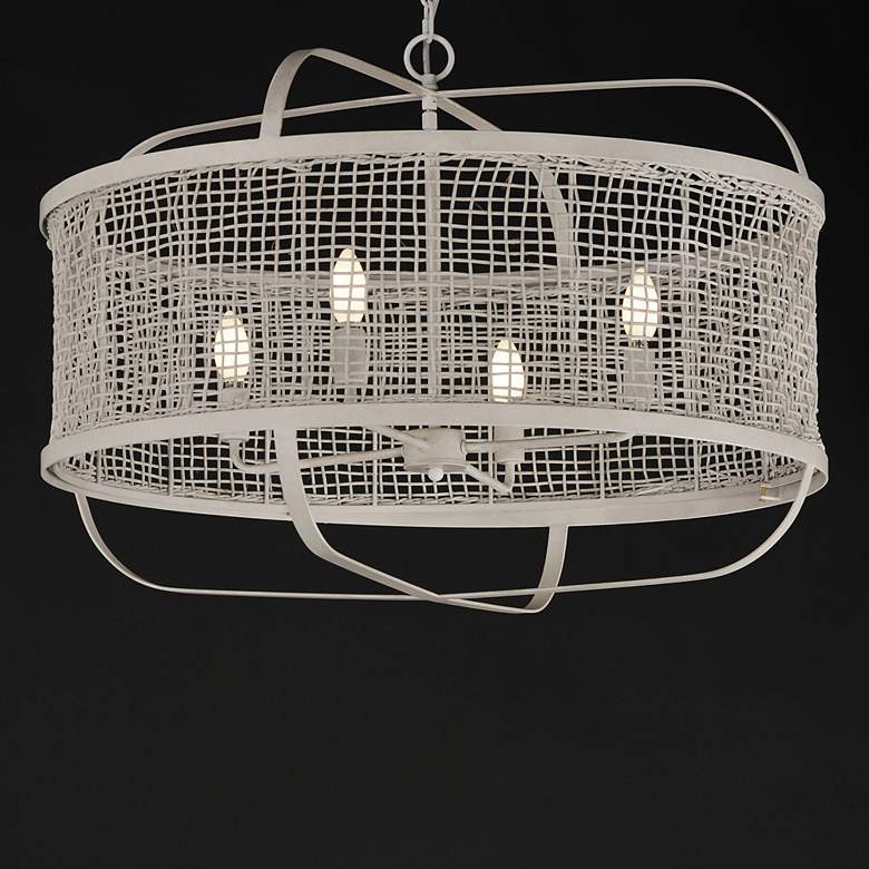 Image 2 Maxim Cestino 30" Weathered White Pendant more views