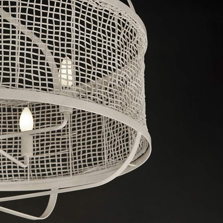 Image 4 Maxim Cestino 30" Weathered White Pendant more views