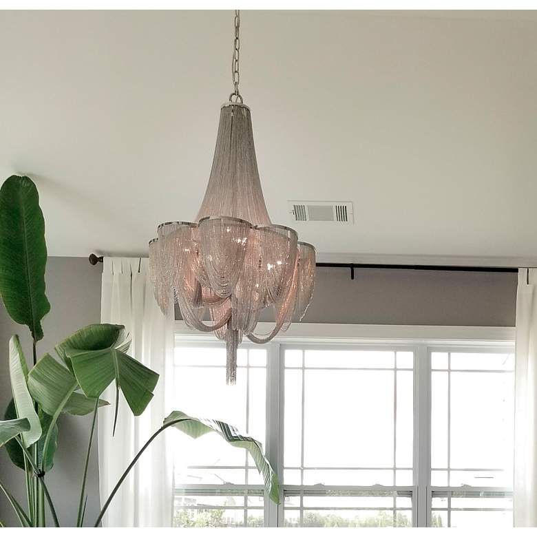 Image 5 Maxim Chantilly 14" Wide Nickel Jewelry Chain Chandelier more views