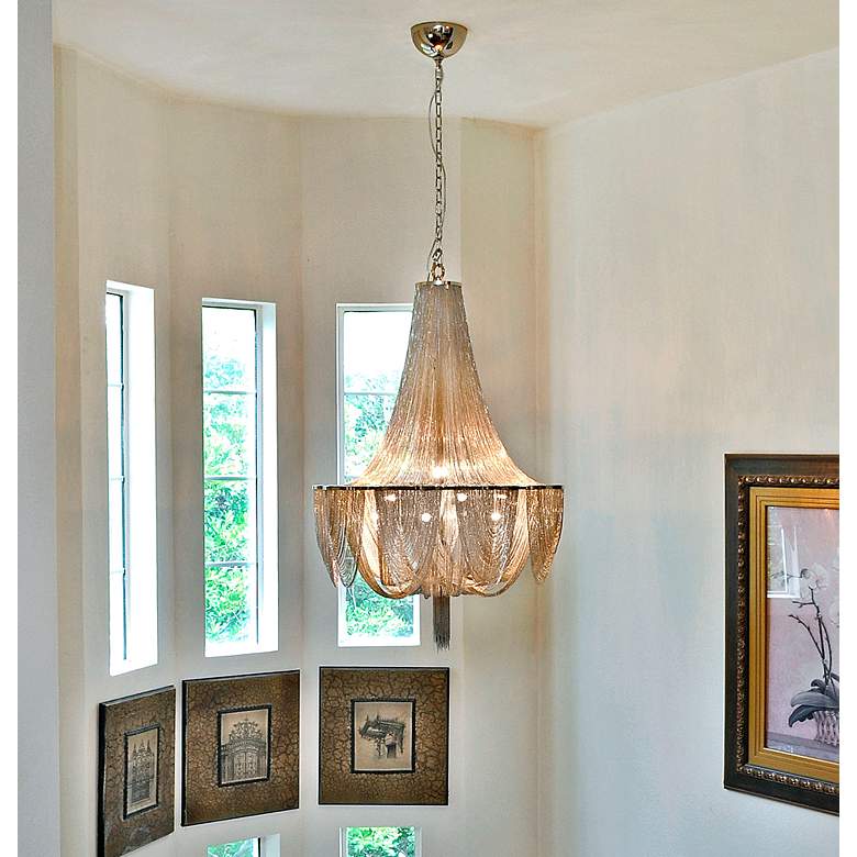 Image 7 Maxim Chantilly 14" Wide Nickel Jewelry Chain Chandelier more views