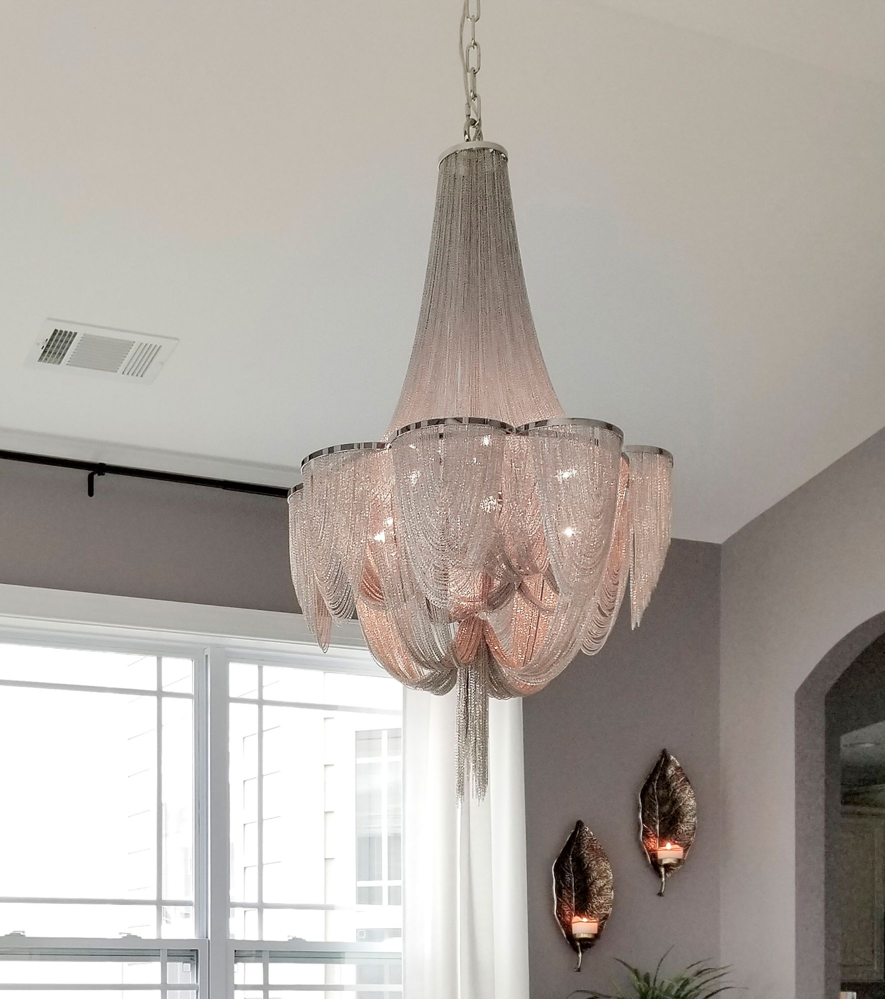 Maxim Chantilly 14" Wide Nickel Jewelry Chain Chandelier