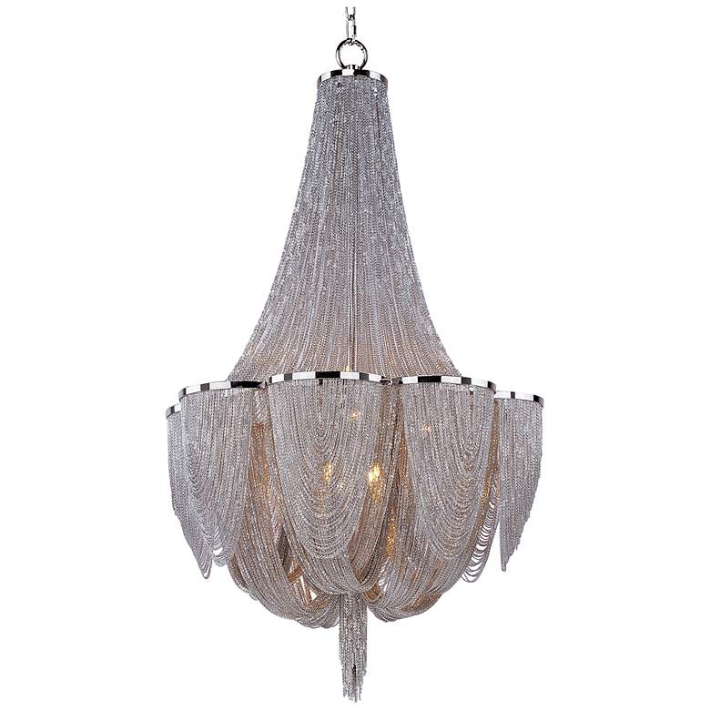 Image 3 Maxim Chantilly 22 inch Wide Nickel Jewelry Chain Chandelier