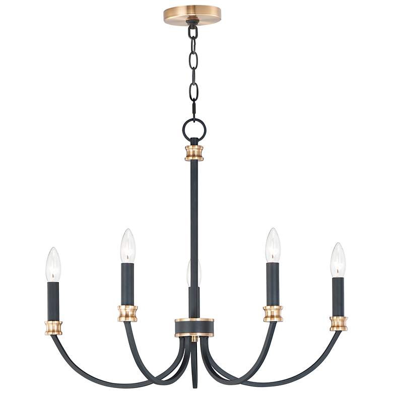 Image 2 Maxim Charlton 26" Wide Black 5-Light Candelabra Chandelier