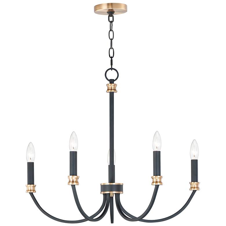 Image 2 Maxim Charlton 26 inch Wide Black 5-Light Candelabra Chandelier