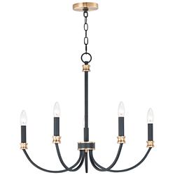 Maxim Charlton 26" Wide Black 5-Light Candelabra Chandelier