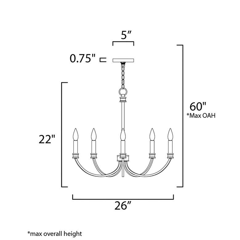 Image 5 Maxim Charlton 26" Wide Black 5-Light Candelabra Chandelier more views