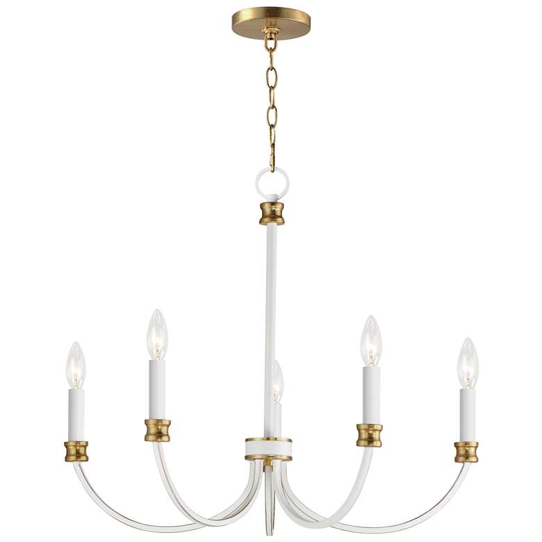 Image 1 Maxim Charlton 26" Wide Weathered White 5-Light Chandelier