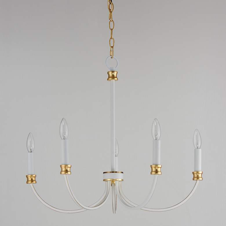 Image 2 Maxim Charlton 26" Wide Weathered White 5-Light Chandelier more views