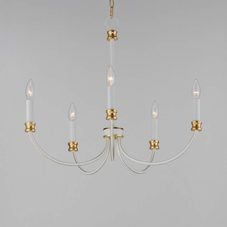 Image 3 Maxim Charlton 26" Wide Weathered White 5-Light Chandelier more views