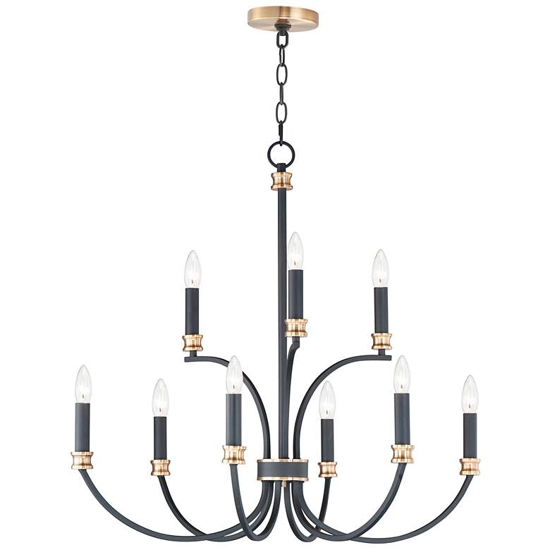 Image 2 Maxim Charlton 30 inch Wide Black 9-Light Tiered Candelabra Chandelier