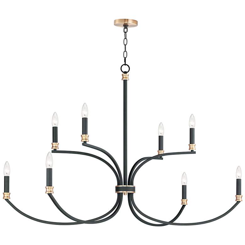 Image 1 Maxim Charlton 48" Wide Black 8-Light 2-Tier Chandelier