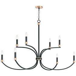 Maxim Charlton 48" Wide Black 8-Light 2-Tier Chandelier