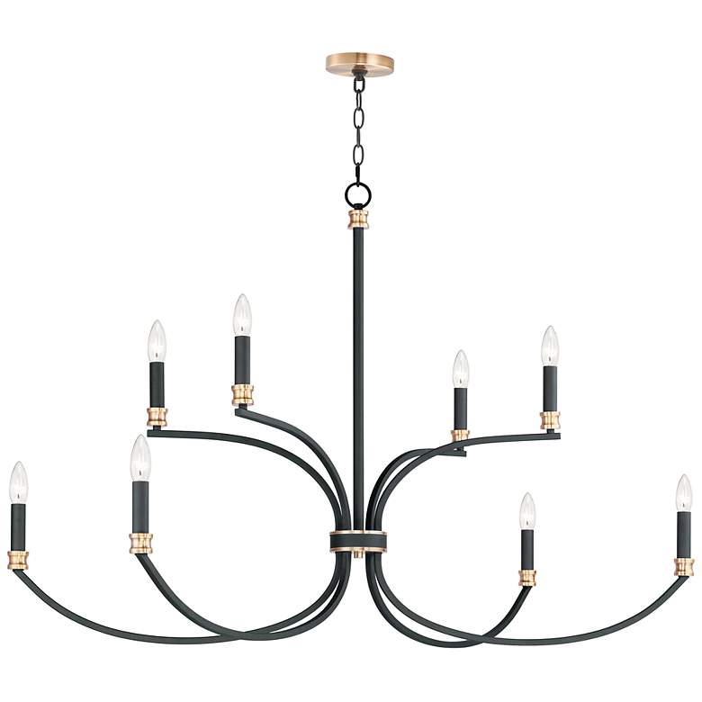 Image 2 Maxim Charlton 48" Wide Black 8-Light 2-Tier Chandelier more views