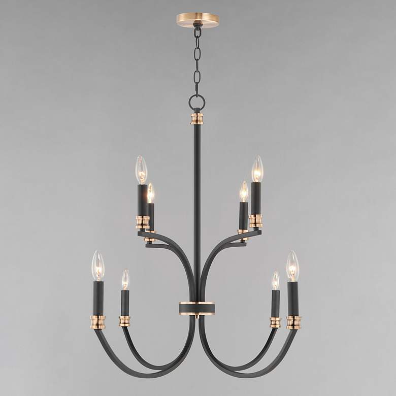 Image 3 Maxim Charlton 48" Wide Black 8-Light 2-Tier Chandelier more views
