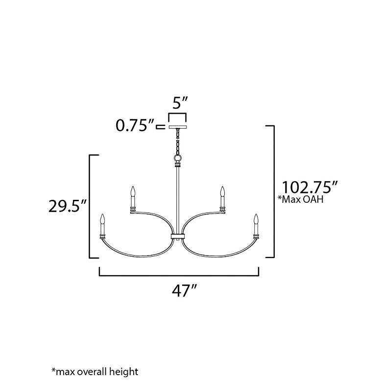 Image 6 Maxim Charlton 48" Wide Black 8-Light 2-Tier Chandelier more views