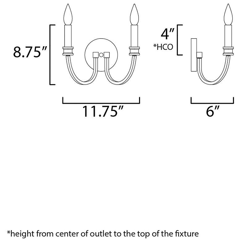 Image 2 Maxim Charlton 8 3/4 inch High Black 2-Light Wall Sconce more views