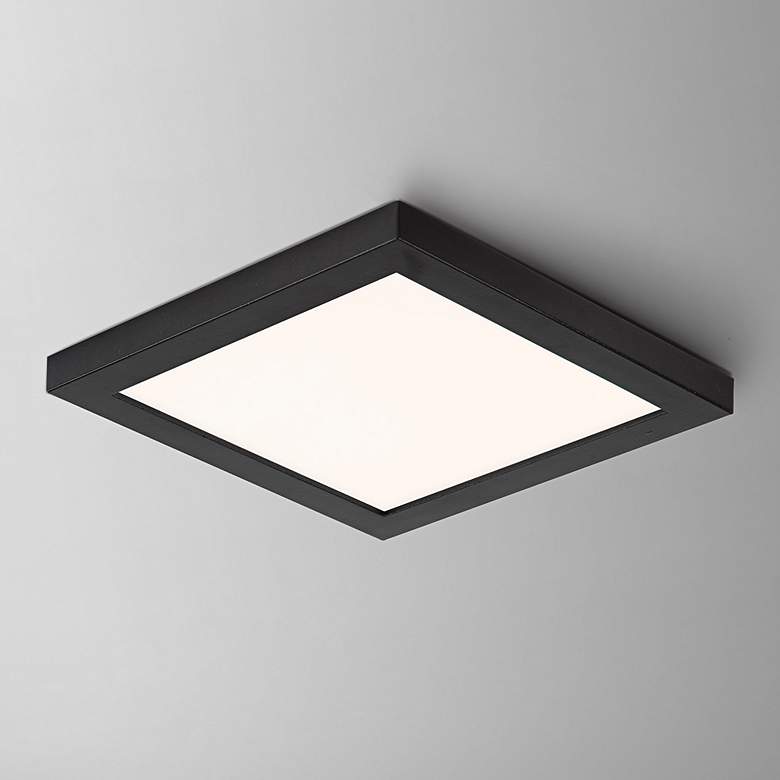 Image 1 Maxim Chip 6.5" Black Square LED Flush Mount Ceiling Light
