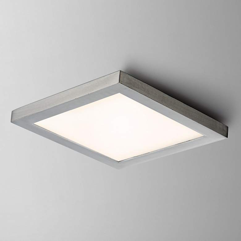 Image 1 Maxim Chip 6.5" Nickel Square LED Flush Mount Ceiling Light