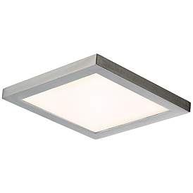 Image3 of Maxim Chip 6.5" Nickel Square LED Flush Mount Ceiling Light more views