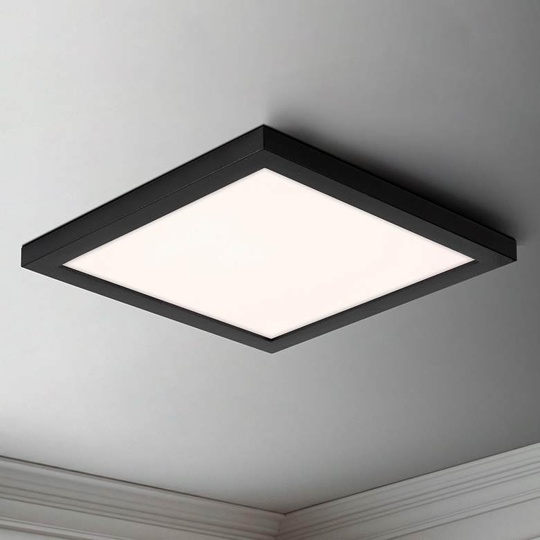 Image 1 Maxim Chip 8 1/2" Wide Black LED Ceiling Light