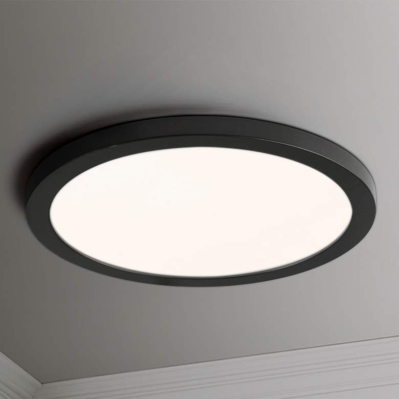 Image 1 Maxim Chip 9" Black 18W RD LED Ceiling Light 3000K
